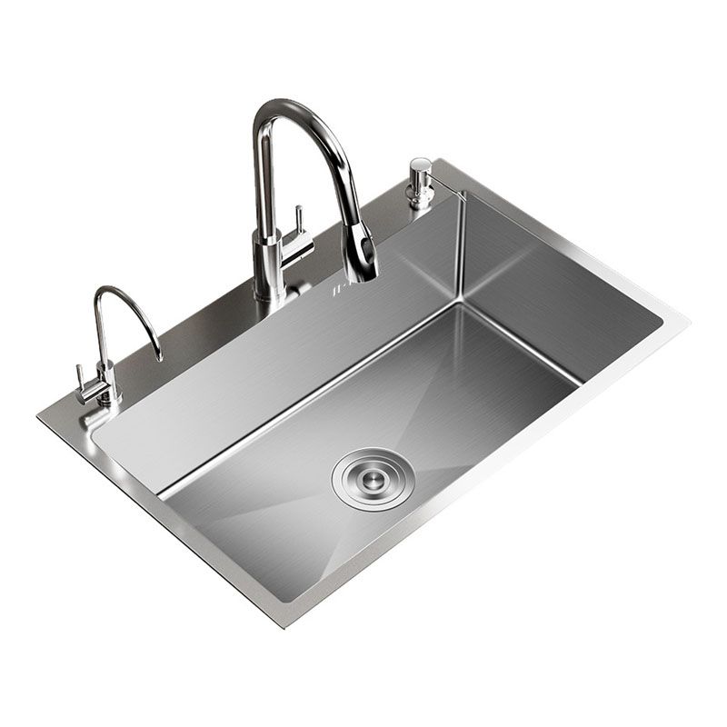 Modern Workstation Sink Stainless Steel with Drain Assembly and Faucet Kitchen Sink