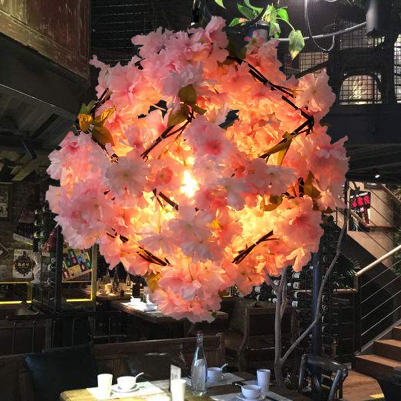 Cherry Blossom Restaurant pendentif éclairage industriel métal 1 lumière noire peinnomade de suspension, 19,5 "/23,5" dia