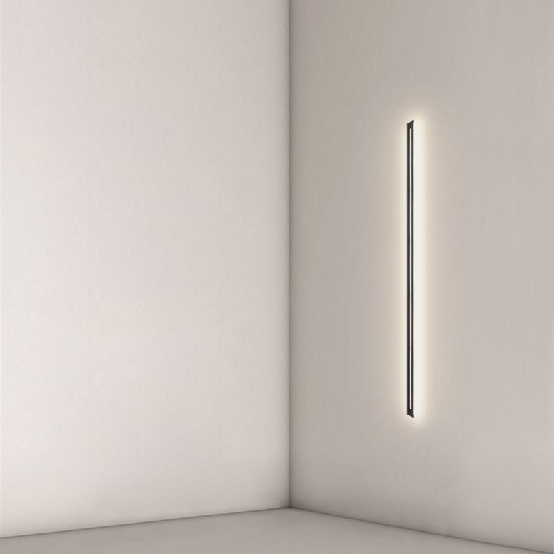 Minimalism Linear Flush Mount Ceiling Light Fixture in Black for Hallway