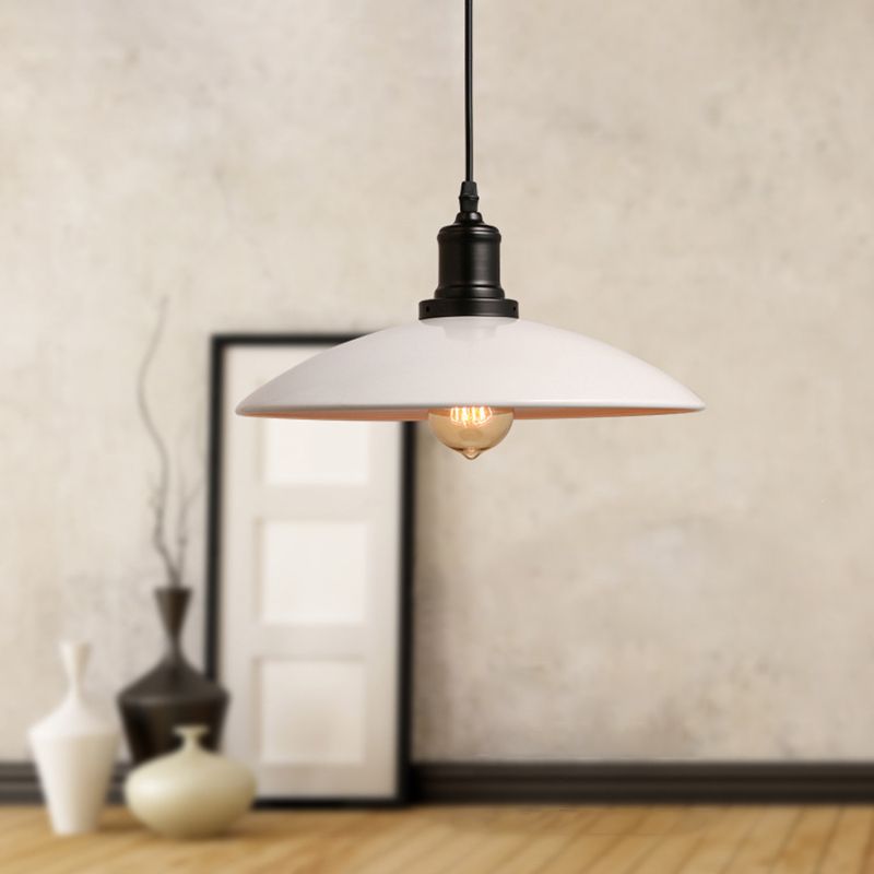 1 Light Pot Cover Hanging Pendant Industrial Style Metal Hanging Lighting for Living Room