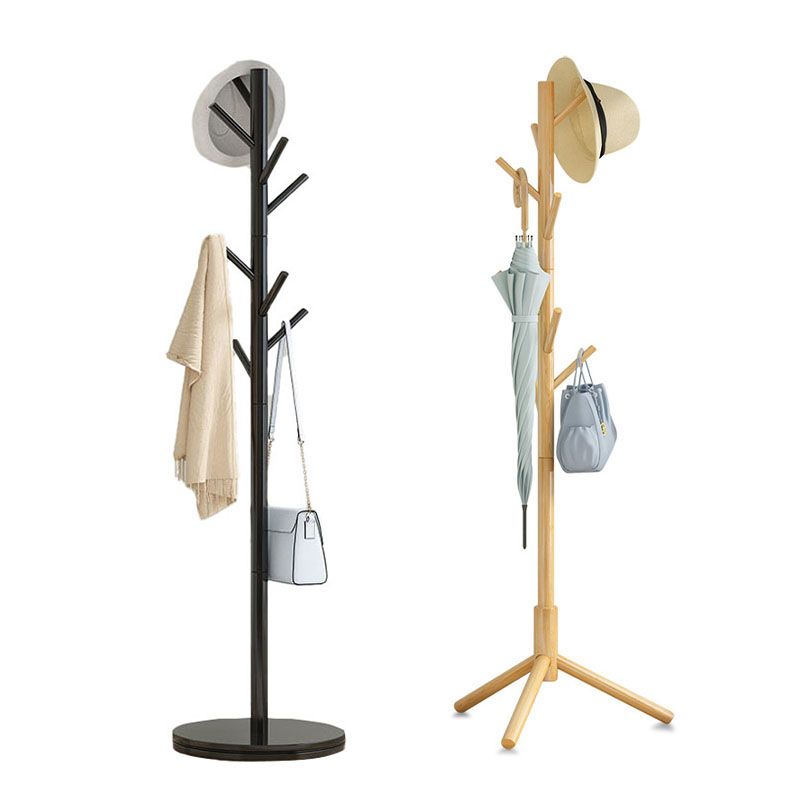 Wooden Entrance Hall Tree Modern Style Simple Home Floor Coat Rack