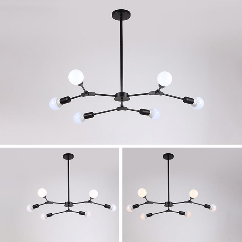 Adjustable Industrial Style Branch Chandelier Metal Multi Light Chandelier for Living Room