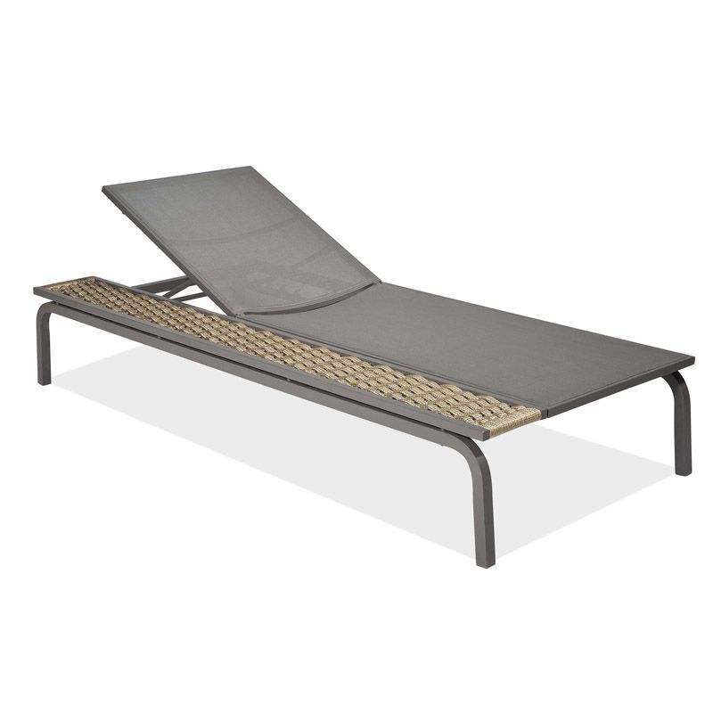 Aluminum Patio Daybed 1-Seat Outdoor Patio Sofa without Cushions