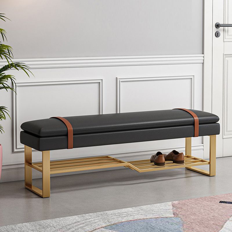 13.65-inch W Modern Entryway Bench Cushioned Seating Bench with Shoe Storage