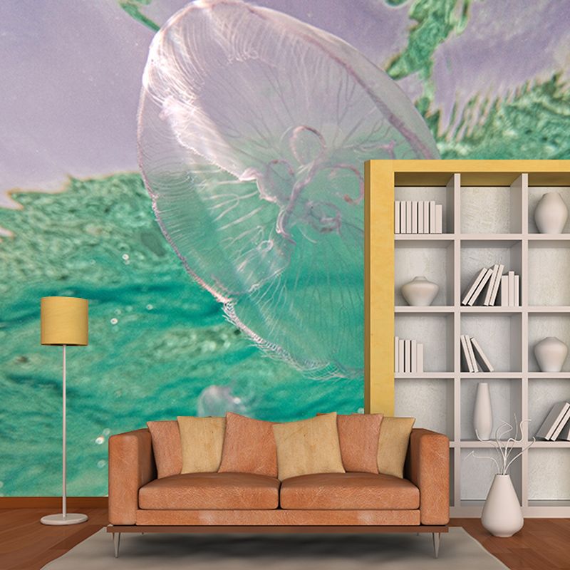 Undersea Creatures Mural Wallpaper Tropical Wall Covering for Sitting Room