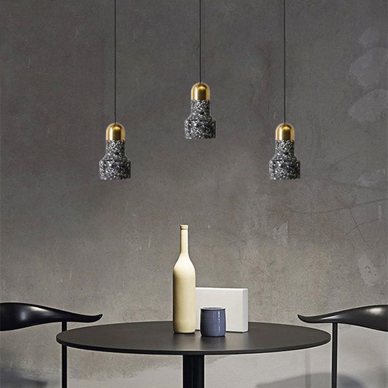 Terrazzo Small Pendant Lamp Nordic Style 1 Head Suspension Light for Dining Room