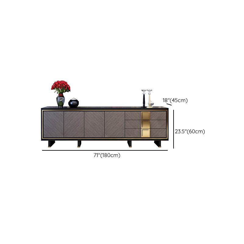 Glam TV Stand Console Enclosed Storage TV Media Stand with Drawers