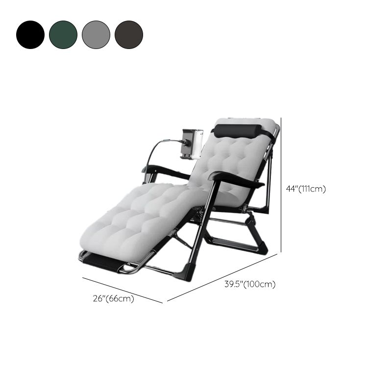 Contemporary Indoor Recliner Chair with Metal Base and Arms and Independent Foot Movement