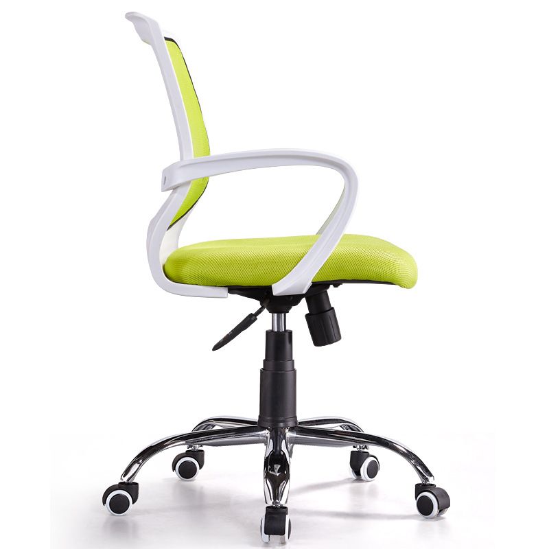 Contemporary Arm Chair Green Fixed Arms Adjustable Seat Height Office Chair