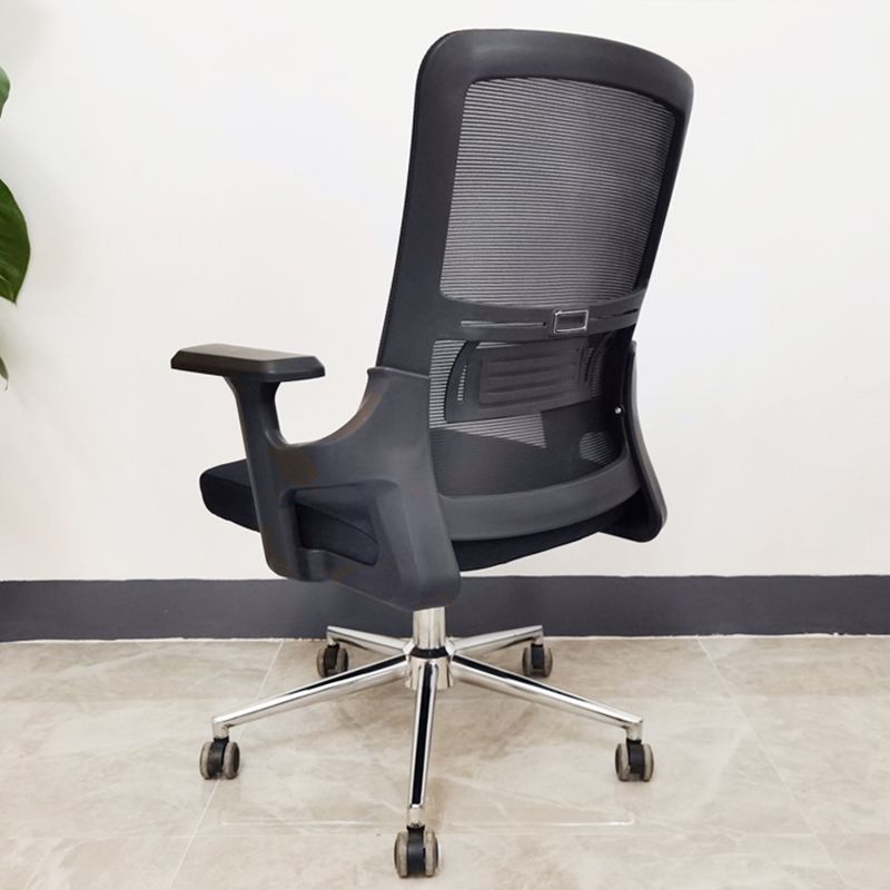 Modern Slide Office Chair Adjustable Seat Height Fixed Arms Desk Chair with Wheels