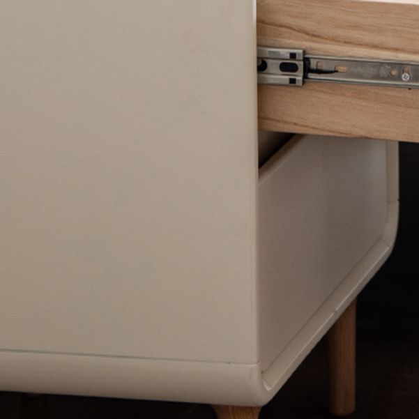 White Solid Wood Nightstands Neutral Bedside Table for Nursery