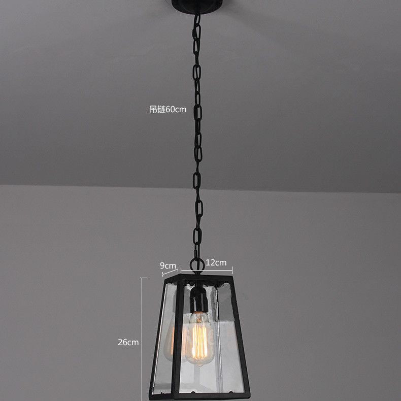 1 Light Trapezoid Ceiling Pendant Creative Industrial Style Metal Pendant for Restaurant