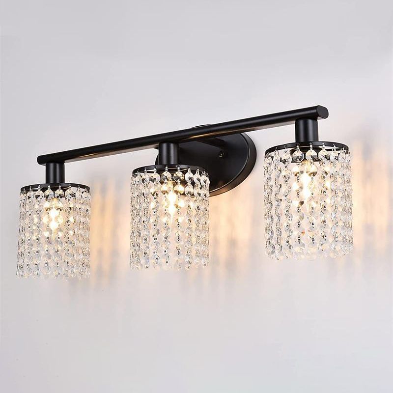 2 / 3 / 4 - Light Crystal Bath Sconce in Clear Traditional Bathroom Vanity Lighting