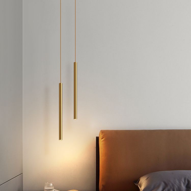 Metal Minimalist Hanging Lights Modern Style Line Shade Pendant Mount Fixture