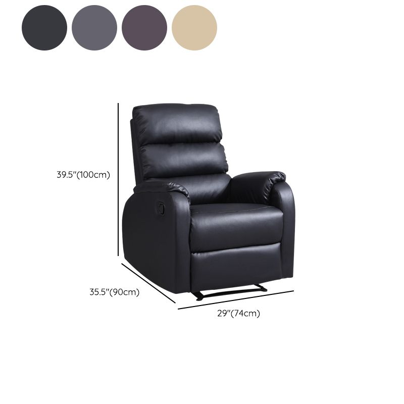 Contemporary Recliner Chair Metal Solid Color Swivel Rocker Manual-Push Botton