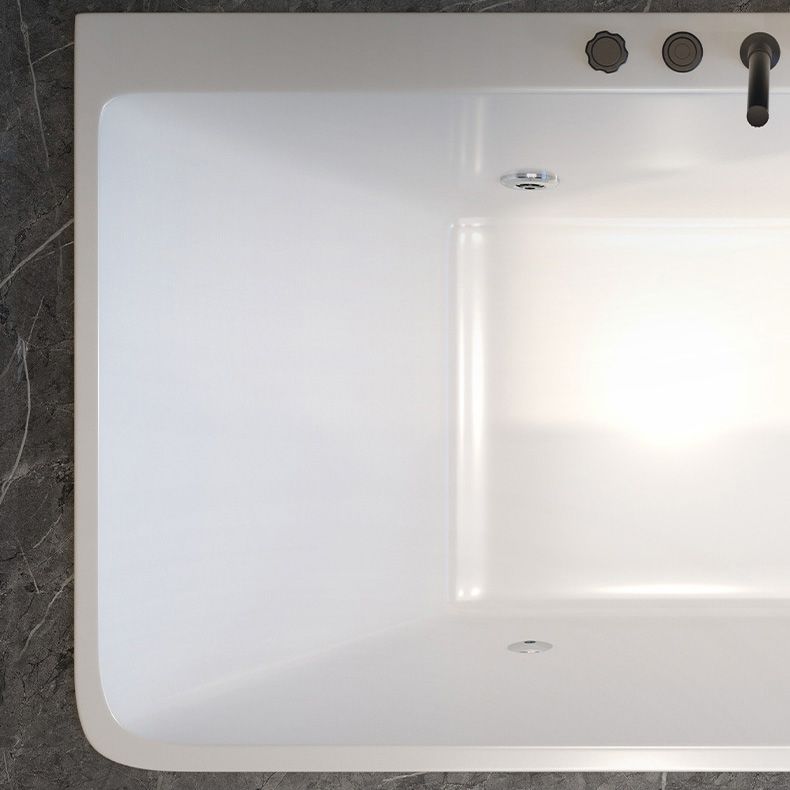 Modern Rectangular Bath Drop-in Acrylic Soaking White Bathtub