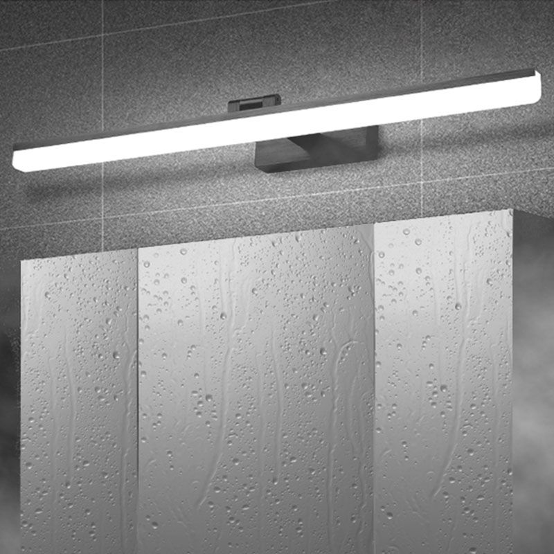 Metal de 1 luces lineal mata de pared de estilo moderno lámpara de montaje de pared de espejo moderno