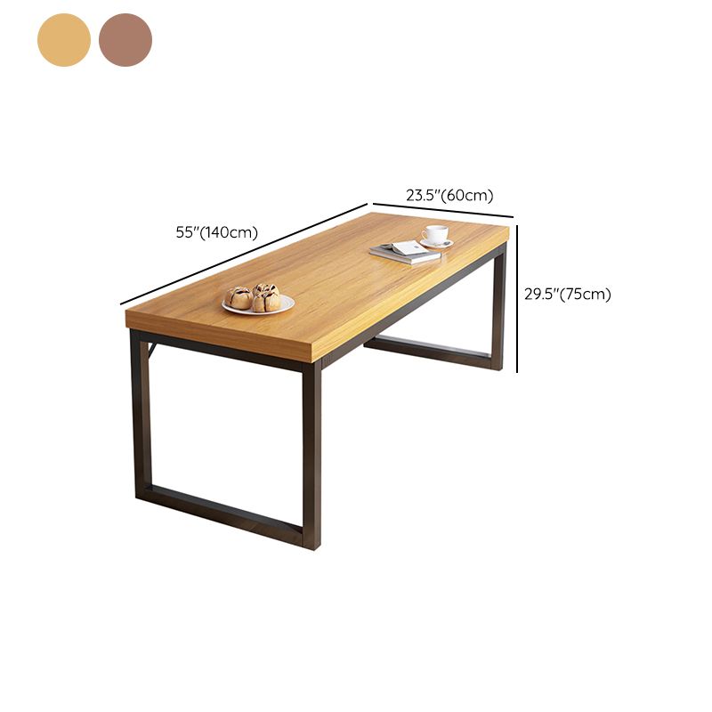 Modern Rectangular Dining Table Wooden Tabletop Sled Base for Living Room