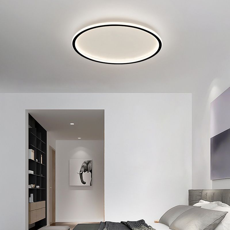 Modern Simplicity LED Ceiling Light Aluminium Circular Flush Mount with Silicone Shade