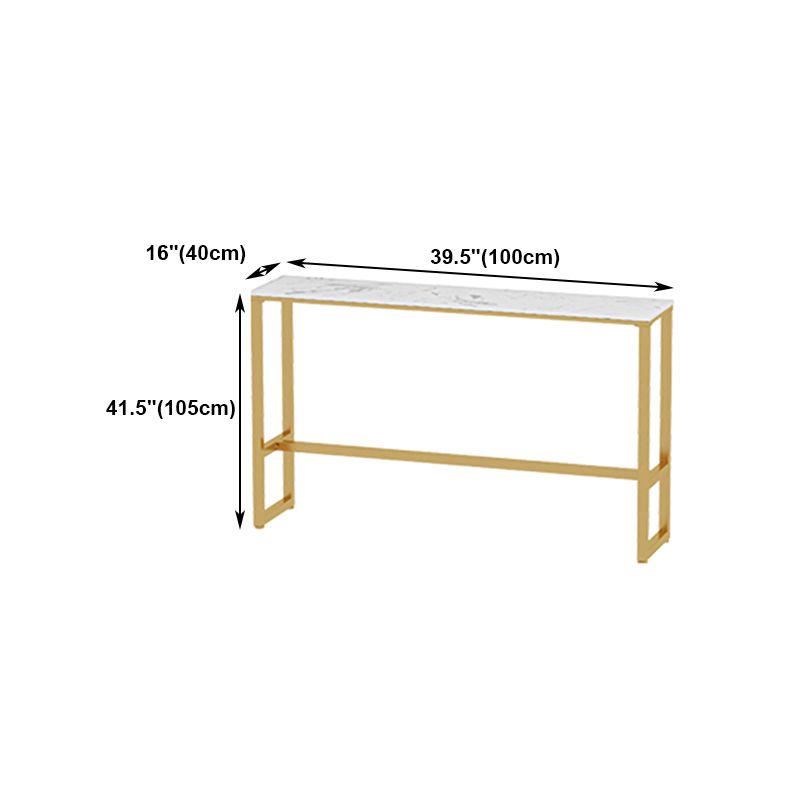 Traditional Luxury Bar Table Rectangle Stone Bar Table with Trestle Base