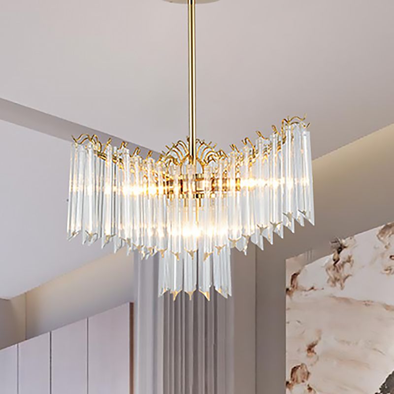 Flower Crystal Chandelier Lamp Modern 3 Heads Gold Suspension Light for Dining Room