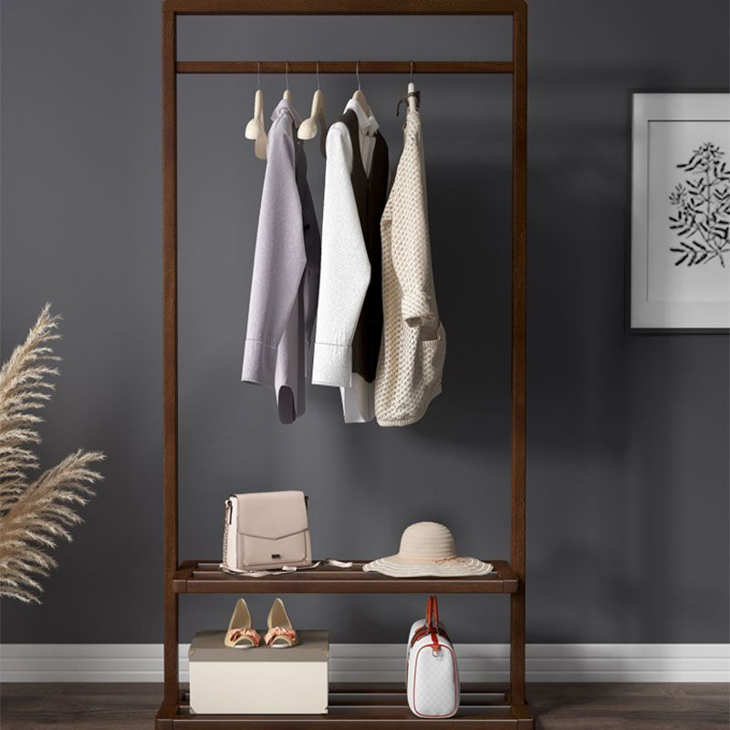 Contemporary Style Coat Hanger Pure Color Solid Wood Coat Rack for Living Room