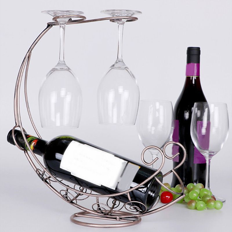 Modern Metal Wine Bottle Rack Countertop Bottle Holder for Living Room