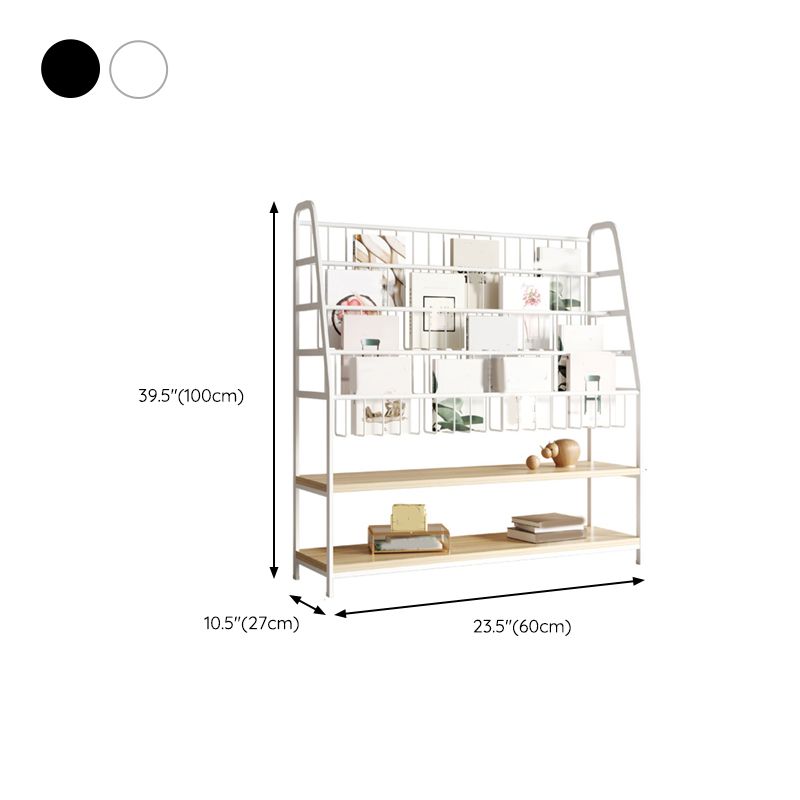 Contemporary Open Back Metal Bookshelf Freestanding Toy Organizer