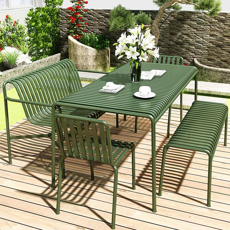 Modern Waterproof Iron Courtyard Table Geometric Outdoor Table