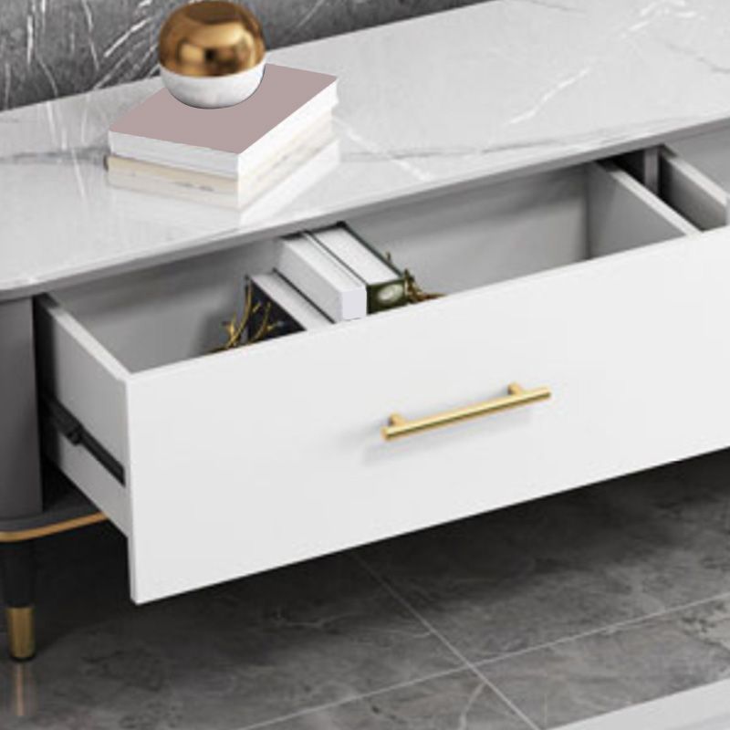 Stone TV Stand Console Contemporary Media Console with 3 Drawers