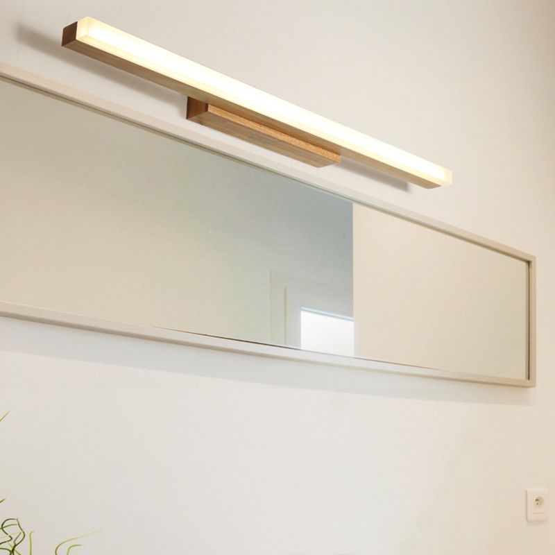 Madera de tocador lineal mate de pared estilo moderno 1 accesorios de iluminación de tocador de luz