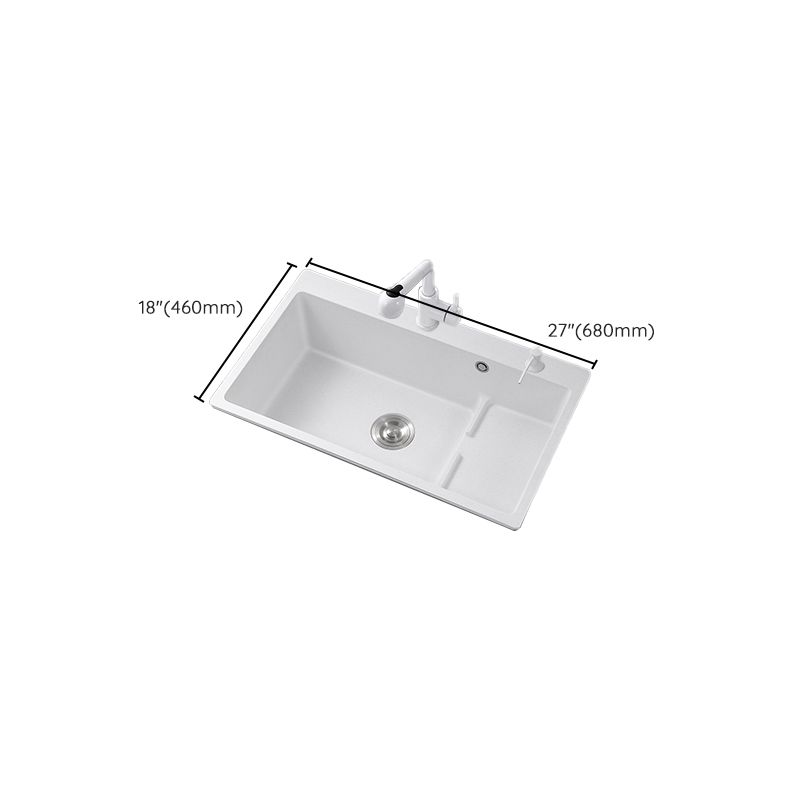 Kitchen Ceramic Sink Rectangular Anti-spill Pull-out Faucet Ceramic Sink