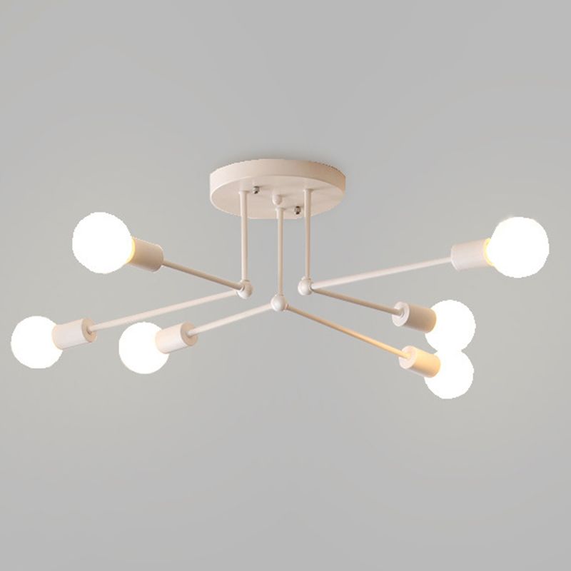 Modern Metal Ceiling Lighting Retro Sputnik Design Semi Flush Mount Lighting for Living Room