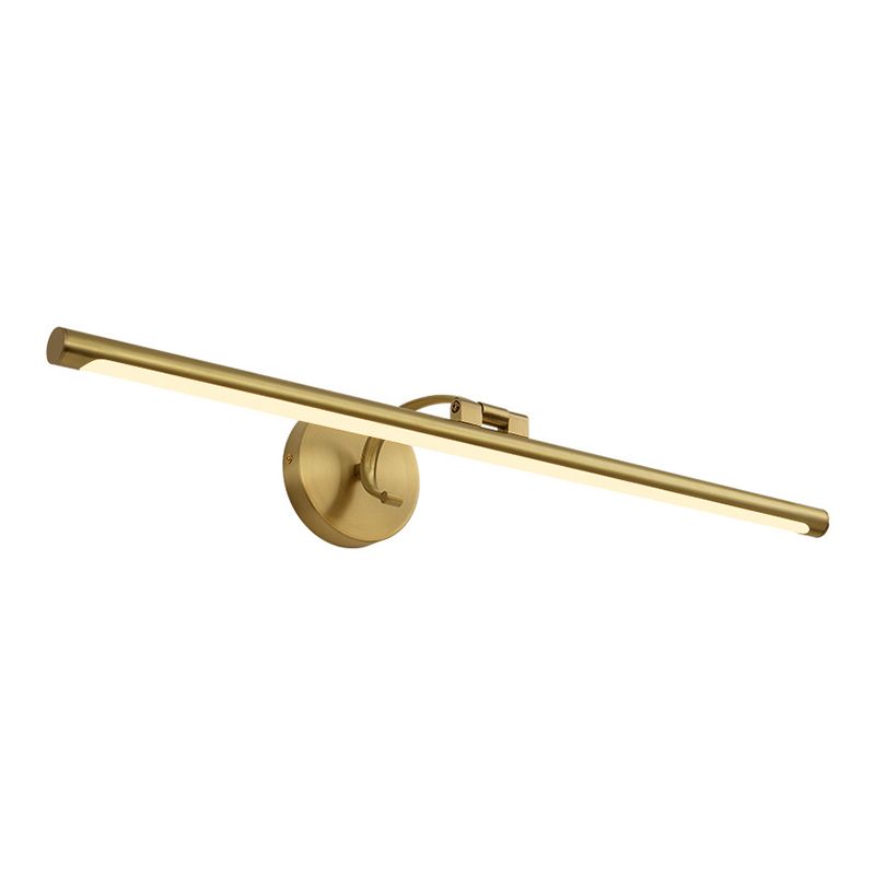 Single Brass Finish Contemporary Bathroom Vanity Light LED Bath Bar