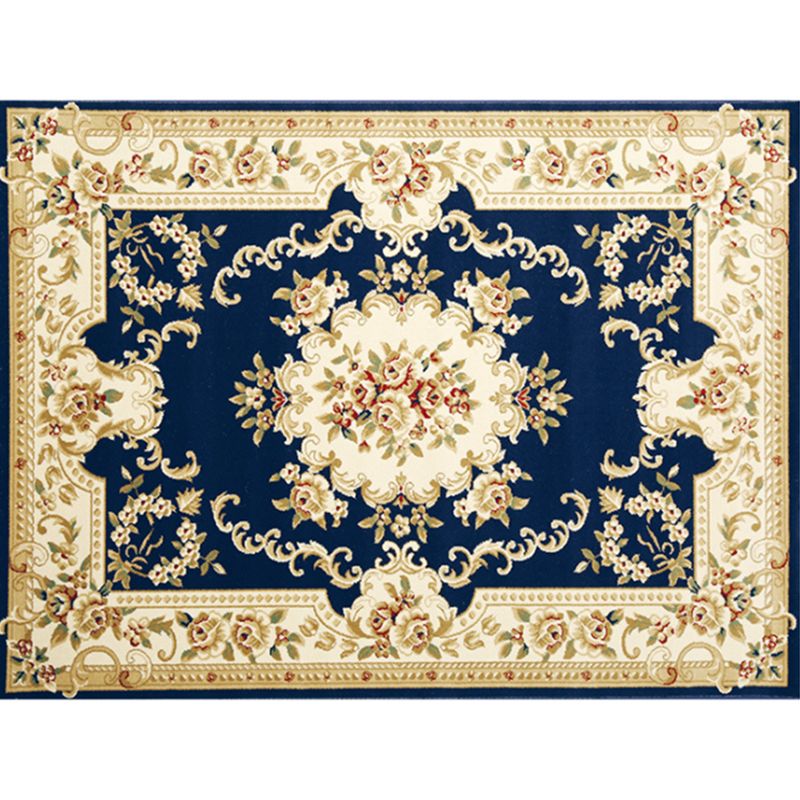 Traditioneller Blumenmuster Teppich Polyester Innenblatt Teppich Fleckenresistent Teppich für Wohnzimmer