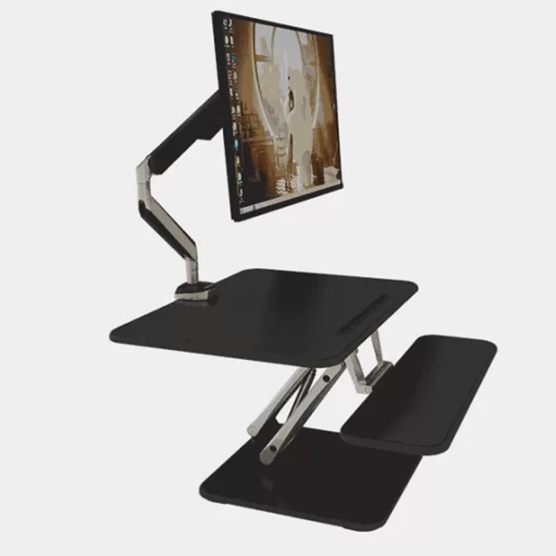 Rectangular Shaped Office Standing Desk Converter Wood in Black/White