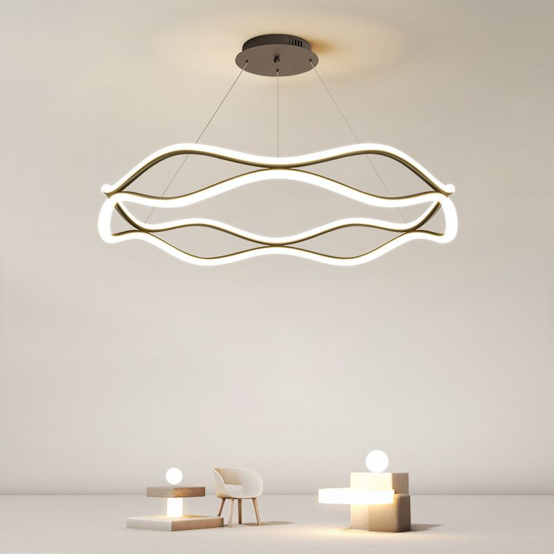 Luminaires de pendentif métallique de forme linéaire