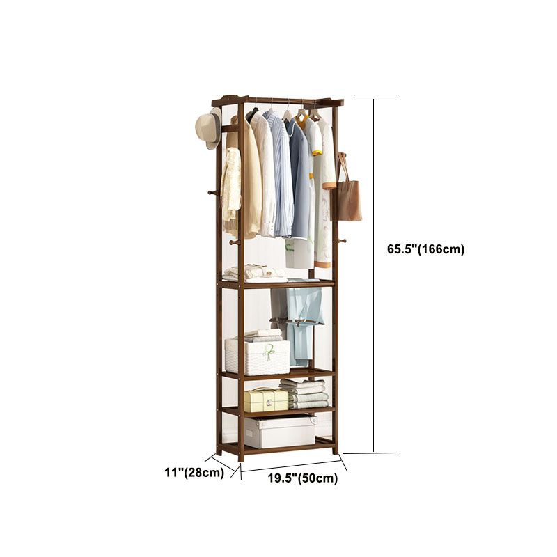 Modern Hall Stand Wood Free Standing No Distressed Coat Rack with Drawer