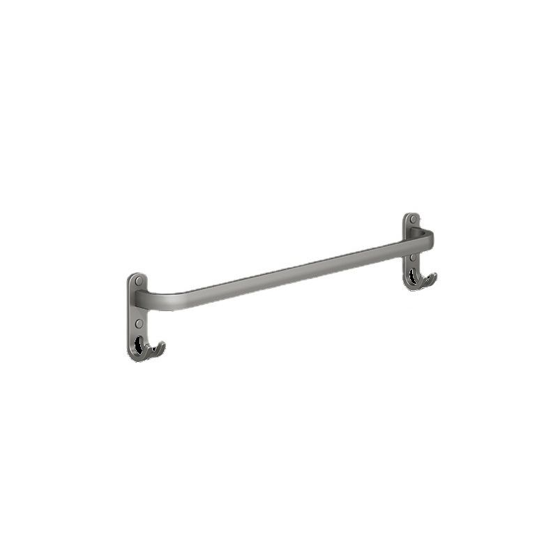 2-Piece Modern Bath Hardware Set in Aluminum Matte Gray Towel Bar