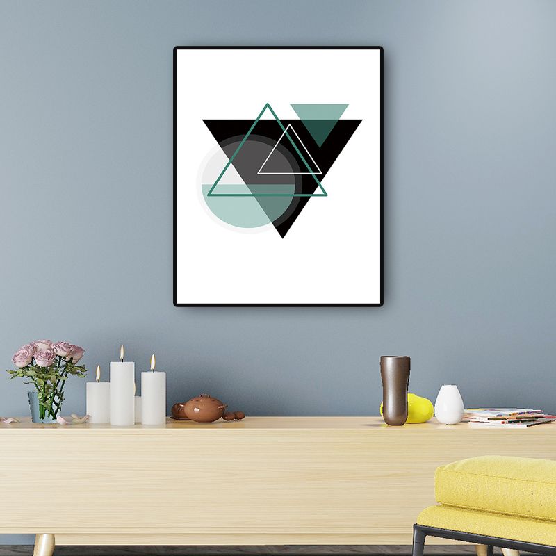 Canvas Decorative Painting Scandinavian Geometry Wall Decor in Black, Multiple Sizes