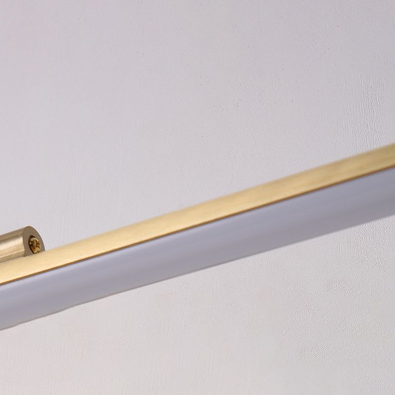 Luz de espejo recto de latón estilo americano 1 lámpara de pared ligera para el baño