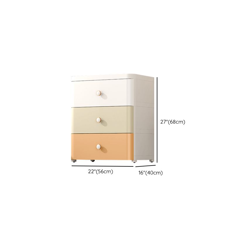 Modernism Plastic Nursery Dresser Vertical Kids Nightstand with 3/4/5/6/7 Drawers for Home