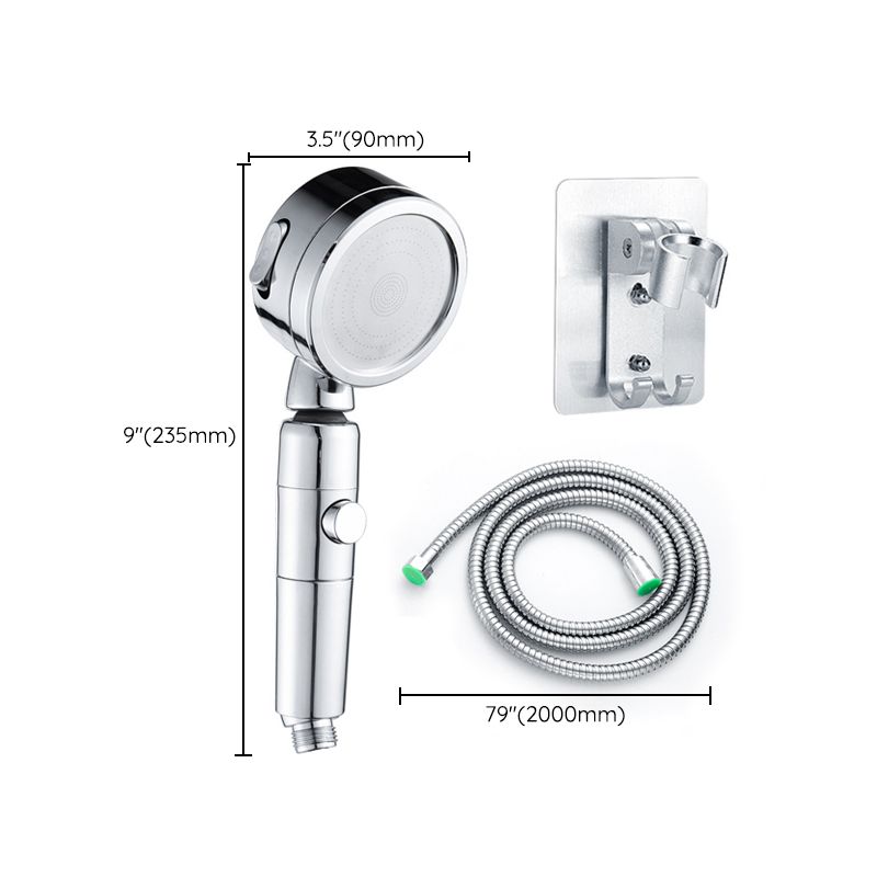 Contemporary Handheld Shower Head Round 3 Setting Spray Head in Silver