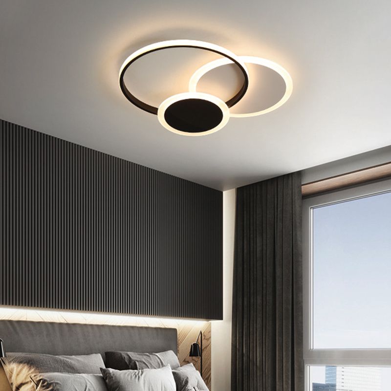 Circles Close to Ceiling Lighting Minimalist Style Metal LED Flush Mount Lighting