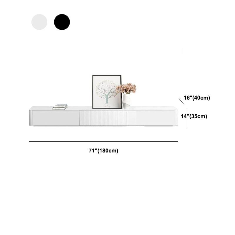 Scandinavian Scratch-Resistant TV Stand White/ Black TV Console with 3 Drawers