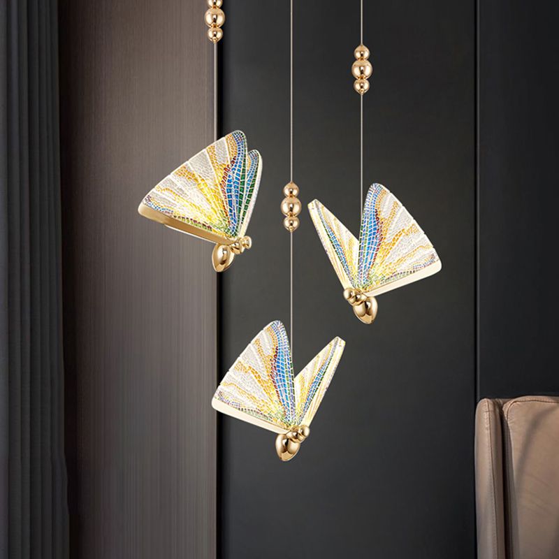 Modern Style Butterfly Shape Pendant Lighting Metal 1 Light Pendant Light for Bedroom