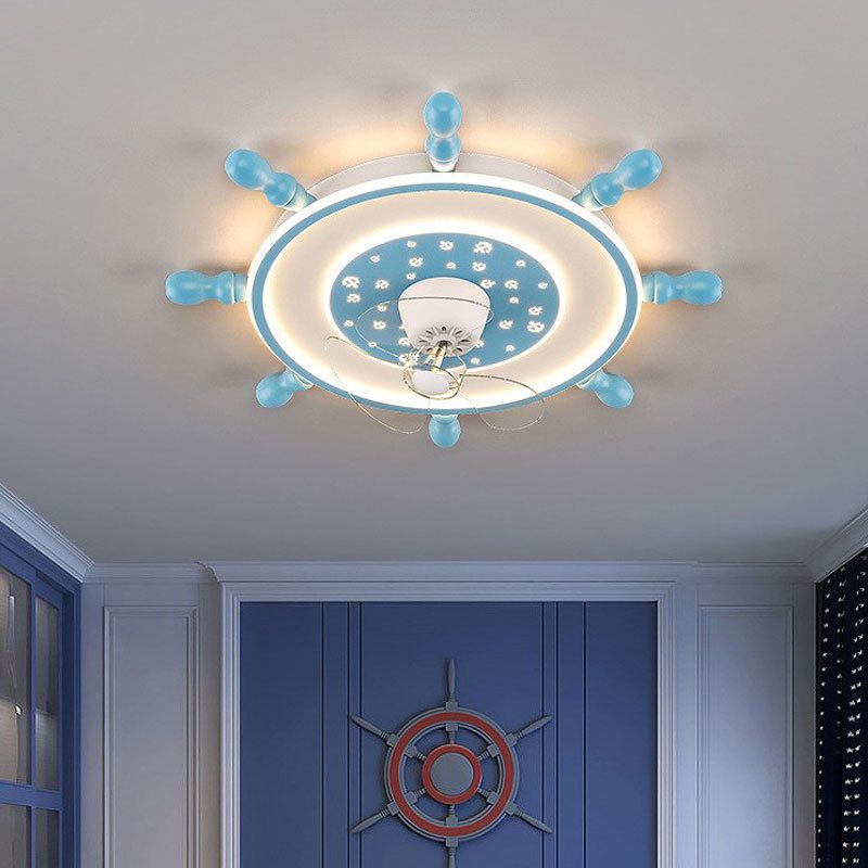 Cartoon Style Ceiling Fan Lamp 3th Gears Adjustment Ceiling Fan Light for Children's Room