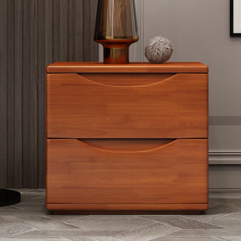 Contemporary Bed Nightstand Solid Wood Bedside Cabinet with Drawers