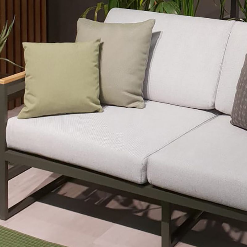 Contemporary Metal Frame Outdoor Sofa 27.55" Wide Water Resistant Patio Sofa