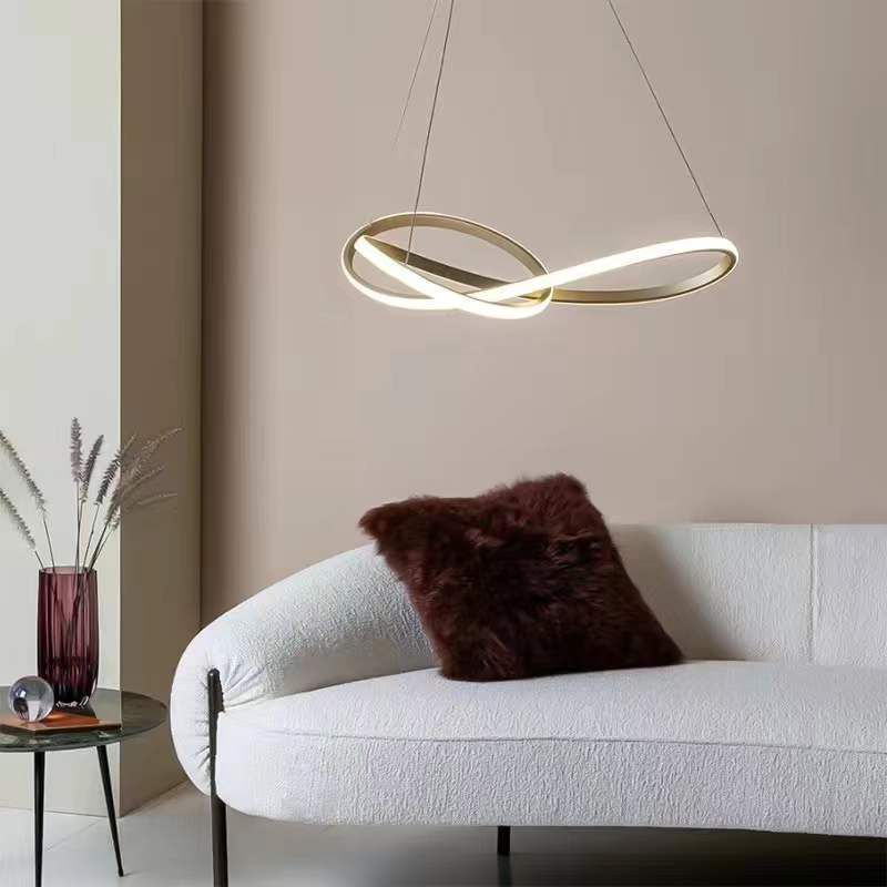 Metal Unique Shape Chandelier Light Modern Style 1 Light Hanging Lamp for Dining Room